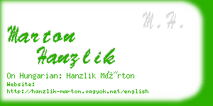 marton hanzlik business card